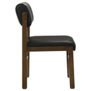  Coaster Furniture Kehoe 193922WAL Set of 2 Upholstered Dining Side Chair - Black/Walnut IMAGE 2