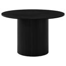  Coaster Furniture Hamlyn 193930BLK 47-inch Round Wood Dining Room Table - Black IMAGE 1