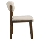  Coaster Furniture Kehoe 193932WAL Set of 2 Upholstered Dining Side Chair - Cream/Walnut IMAGE 2