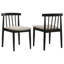  Coaster Furniture Cullen 193942BLK Set of 2 Dining Side Chair Upholstered Seat - Black IMAGE 1