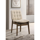  Coaster Furniture Redbridge 193952WAL Set of 2 Velvet Upholstered Side Chair - Cream/Walnut IMAGE 2