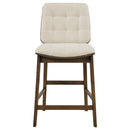  Coaster Furniture Redbridge 193959WAL Set of 2 Velvet Upholstered Counter Chair - Cream/Walnut IMAGE 6