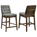  Coaster Furniture Redbridge 193969WAL Set of 2 Velvet Upholstered Counter Chair - Grey/Walnut IMAGE 1