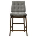  Coaster Furniture Redbridge 193969WAL Set of 2 Velvet Upholstered Counter Chair - Grey/Walnut IMAGE 6