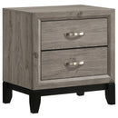  Coaster Furniture Valen 215912 2-drawer Nightstand Bedside Table - Light Taupe IMAGE 1