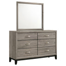  Coaster Furniture Valen 215913M 6-drawer Bedroom Dresser and Mirror - Light Taupe IMAGE 1
