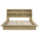  Coaster Furniture Hendricks 222650KE Eastern King Bookcase Headboard Platform Bed - Light Oak IMAGE 3