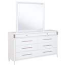  Coaster Furniture Gracemont 225073M 8-drawer Bedroom Dresser with Mirror - White IMAGE 1