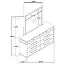  Coaster Furniture Gracemont 225073M 8-drawer Bedroom Dresser with Mirror - White IMAGE 8