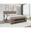 Coaster Furniture Senna 305811KE Upholstered Eastern King Audio Flame Visualizer Bed - Brown IMAGE 2