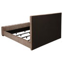  Coaster Furniture Senna 305811KE Upholstered Eastern King Audio Flame Visualizer Bed - Brown IMAGE 4