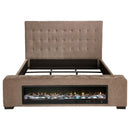  Coaster Furniture Senna 305811KE Upholstered Eastern King Audio Flame Visualizer Bed - Brown IMAGE 7