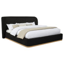  Coaster Furniture Blaire 315967BLKKE Upholstered Eastern King Wingback Platform Bed - Black IMAGE 6