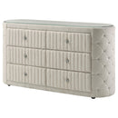  Coaster Furniture Sonya 360113 6-drawer Upholstered Bedroom Dresser - Ivory IMAGE 11