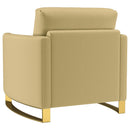  Coaster Furniture Corliss 508826 Upholstered Curved Track Arm Chair - Camel IMAGE 6