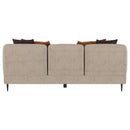  Coaster Furniture Jade 509411 Chenille Upholstered Sculpted Track Arm Sofa - Latte IMAGE 3