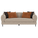  Coaster Furniture Jade 509411 Chenille Upholstered Sculpted Track Arm Sofa - Latte IMAGE 6