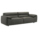  Coaster Furniture Buxton 509504 Top Grain Leather Upholstered Sofa - Graphite IMAGE 1