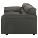 Coaster Furniture Buxton 509504 Top Grain Leather Upholstered Sofa - Graphite IMAGE 2