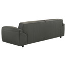  Coaster Furniture Buxton 509504 Top Grain Leather Upholstered Sofa - Graphite IMAGE 5