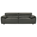 Coaster Furniture Buxton 509504 Top Grain Leather Upholstered Sofa - Graphite IMAGE 7
