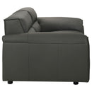 Coaster Furniture Buxton 509505 Top Grain Leather Upholstered Loveseat - Graphite IMAGE 2