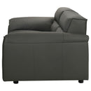  Coaster Furniture Buxton 509505 Top Grain Leather Upholstered Loveseat - Graphite IMAGE 3