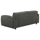  Coaster Furniture Buxton 509505 Top Grain Leather Upholstered Loveseat - Graphite IMAGE 6