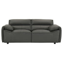  Coaster Furniture Buxton 509505 Top Grain Leather Upholstered Loveseat - Graphite IMAGE 7