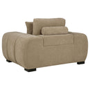  Coaster Furniture Octavia 509963 Upholstered Track Arm Accent Chair - Camel IMAGE 4