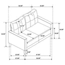  Coaster Furniture Bowen II 509982 Fabric Upholstered Track Arm Loveseat - Steel Grey IMAGE 11