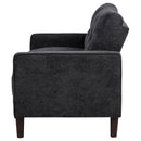  Coaster Furniture Bowen II 509982 Fabric Upholstered Track Arm Loveseat - Steel Grey IMAGE 2