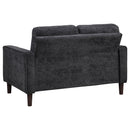  Coaster Furniture Bowen II 509982 Fabric Upholstered Track Arm Loveseat - Steel Grey IMAGE 3
