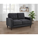  Coaster Furniture Bowen II 509982 Fabric Upholstered Track Arm Loveseat - Steel Grey IMAGE 4