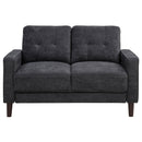  Coaster Furniture Bowen II 509982 Fabric Upholstered Track Arm Loveseat - Steel Grey IMAGE 5