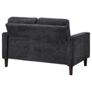  Coaster Furniture Bowen II 509982 Fabric Upholstered Track Arm Loveseat - Steel Grey IMAGE 6