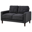  Coaster Furniture Bowen II 509982 Fabric Upholstered Track Arm Loveseat - Steel Grey IMAGE 7