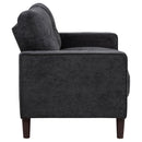  Coaster Furniture Bowen II 509982 Fabric Upholstered Track Arm Loveseat - Steel Grey IMAGE 8