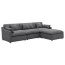  Coaster Furniture Hobson 551455-SETB 4-piece Upholstered Modular Sectional Sofa - Charcoal IMAGE 1