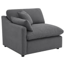  Coaster Furniture Hobson 551455-SETB 4-piece Upholstered Modular Sectional Sofa - Charcoal IMAGE 3