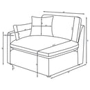  Coaster Furniture Hobson 551455-SETB 4-piece Upholstered Modular Sectional Sofa - Charcoal IMAGE 8