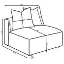  Coaster Furniture Jennifer 551594 Upholstered Armless Chair - Grey IMAGE 17