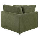  Coaster Furniture Elysia 551896 Chenille Upholstered Modular Corner Chair - Green IMAGE 2
