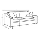  Coaster Furniture Ashlyn 552091 Fabric Upholstered Track Arm Sofa - Sand IMAGE 12