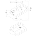  Coaster Furniture Jacana 600535P Corduroy Upholstered Dual Power Chaise Sofa - Ivory IMAGE 14