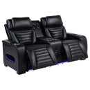  Coaster Furniture Zuma 603252PP Faux Leather Dual Power Reclining LED Loveseat - Black IMAGE 12
