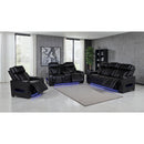  Coaster Furniture Zuma 603252PP Faux Leather Dual Power Reclining LED Loveseat - Black IMAGE 15