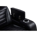  Coaster Furniture Zuma 603252PP Faux Leather Dual Power Reclining LED Loveseat - Black IMAGE 4