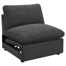  Coaster Furniture Collins 609530ARP Modular Power Armless Recliner - Dark Grey IMAGE 1