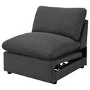  Coaster Furniture Collins 609530ARP Modular Power Armless Recliner - Dark Grey IMAGE 4